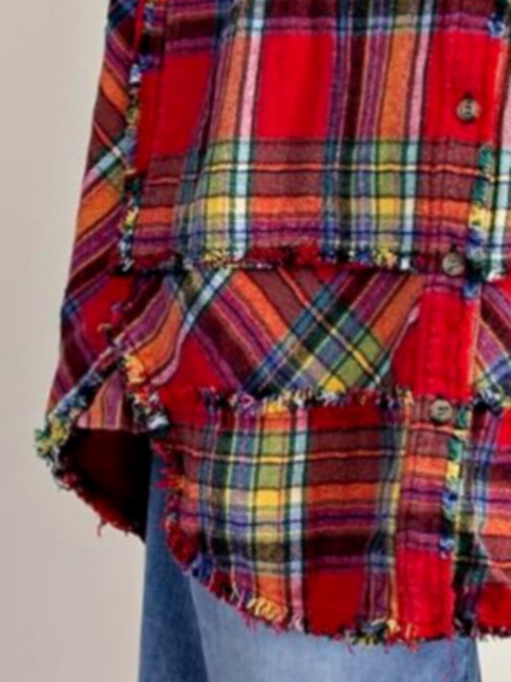 NWT Super Soft Easel Plaid Self Fray Button Down Shirt 100% Cotton - Picture 10 of 16